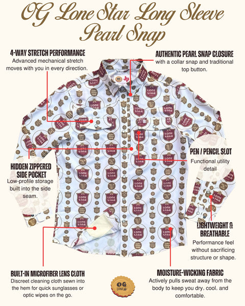 OG Lone Star Beer Long Sleeve Pearl Snap