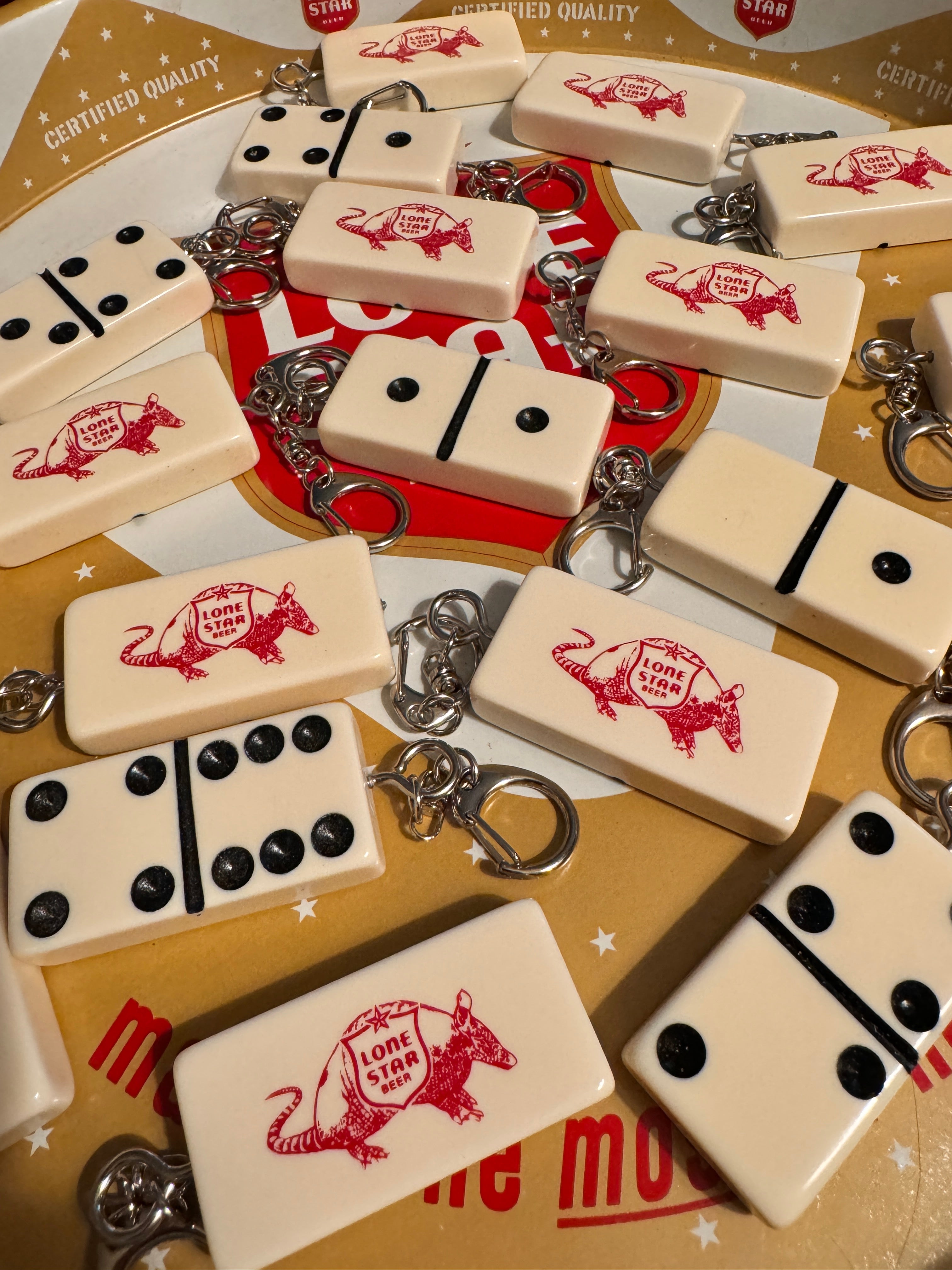 Vintage Armadillo Domino Keychain