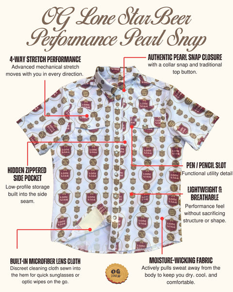 OG Lone Star Beer Short Sleeve Pearl Snap