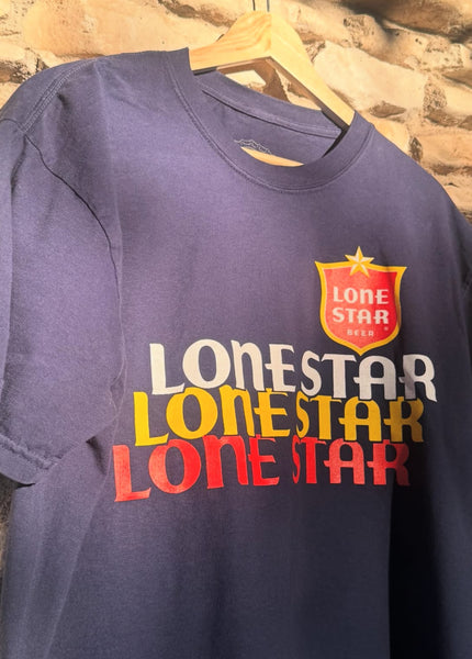 “Three Lone Stars, Please” Lone Star Beer Navy T-Shirt