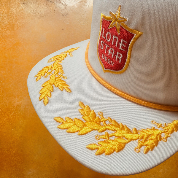 White & Yellow Lone Star Captain’s Cap