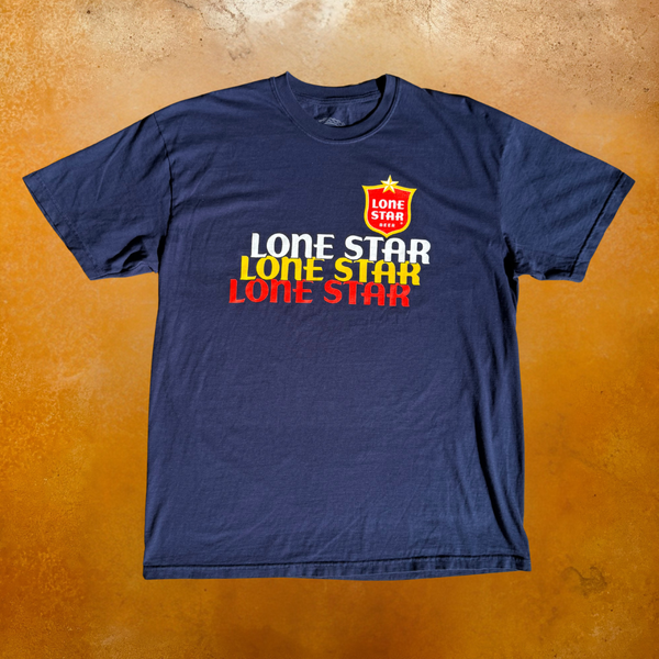 [PREORDER] “Three Lone Stars, Please” Lone Star Beer Navy T-Shirt