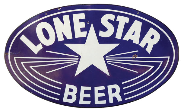 Embossed Earliest Lone Star Beer Oval Tacker Sign (Preorder for free shipping!)