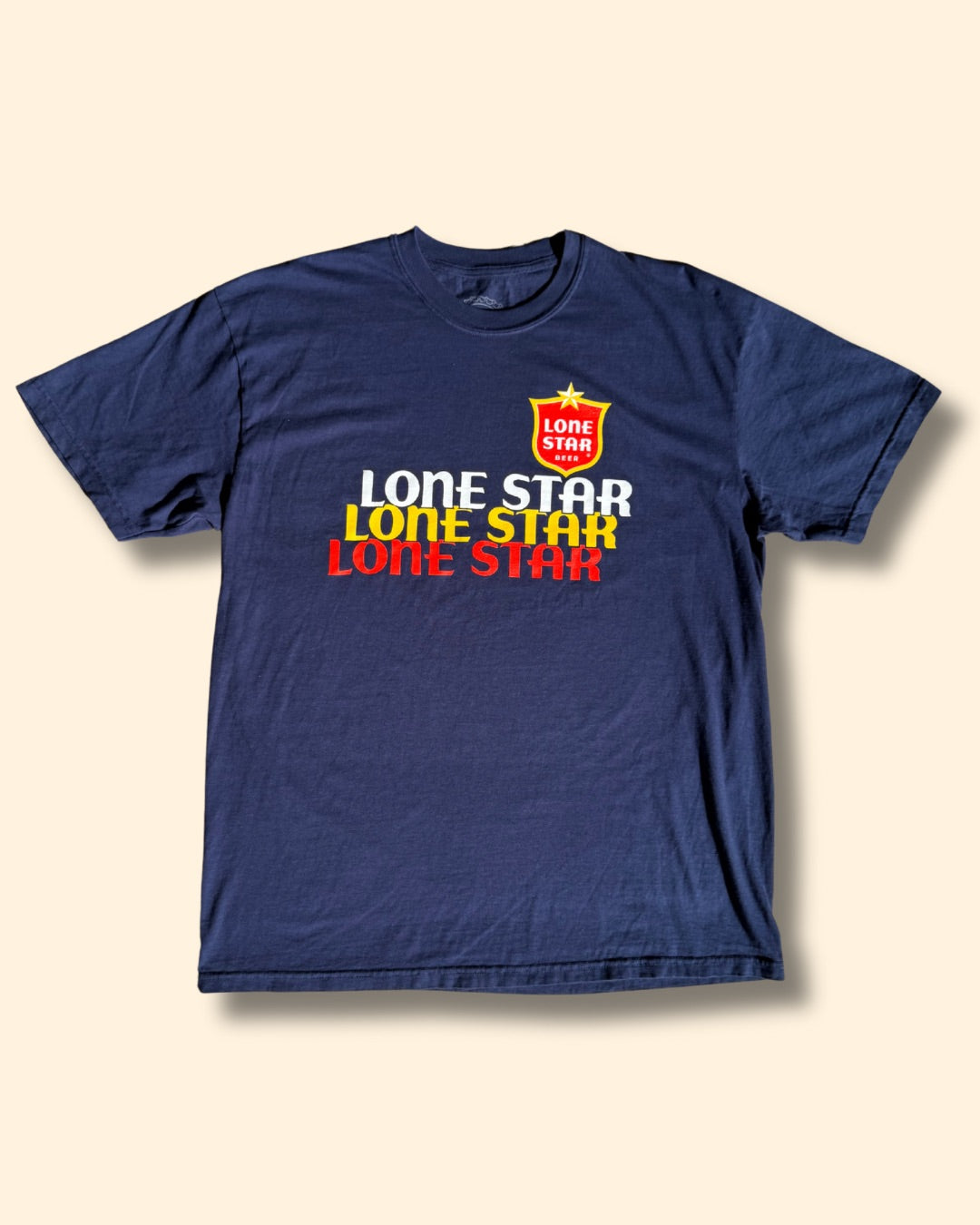“Three Lone Stars, Please” Lone Star Beer Navy T-Shirt