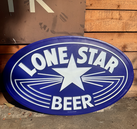 Embossed Lone Star Beer Tacker Sign w/ a Faceted Star (Free shipping, for a limited time!)