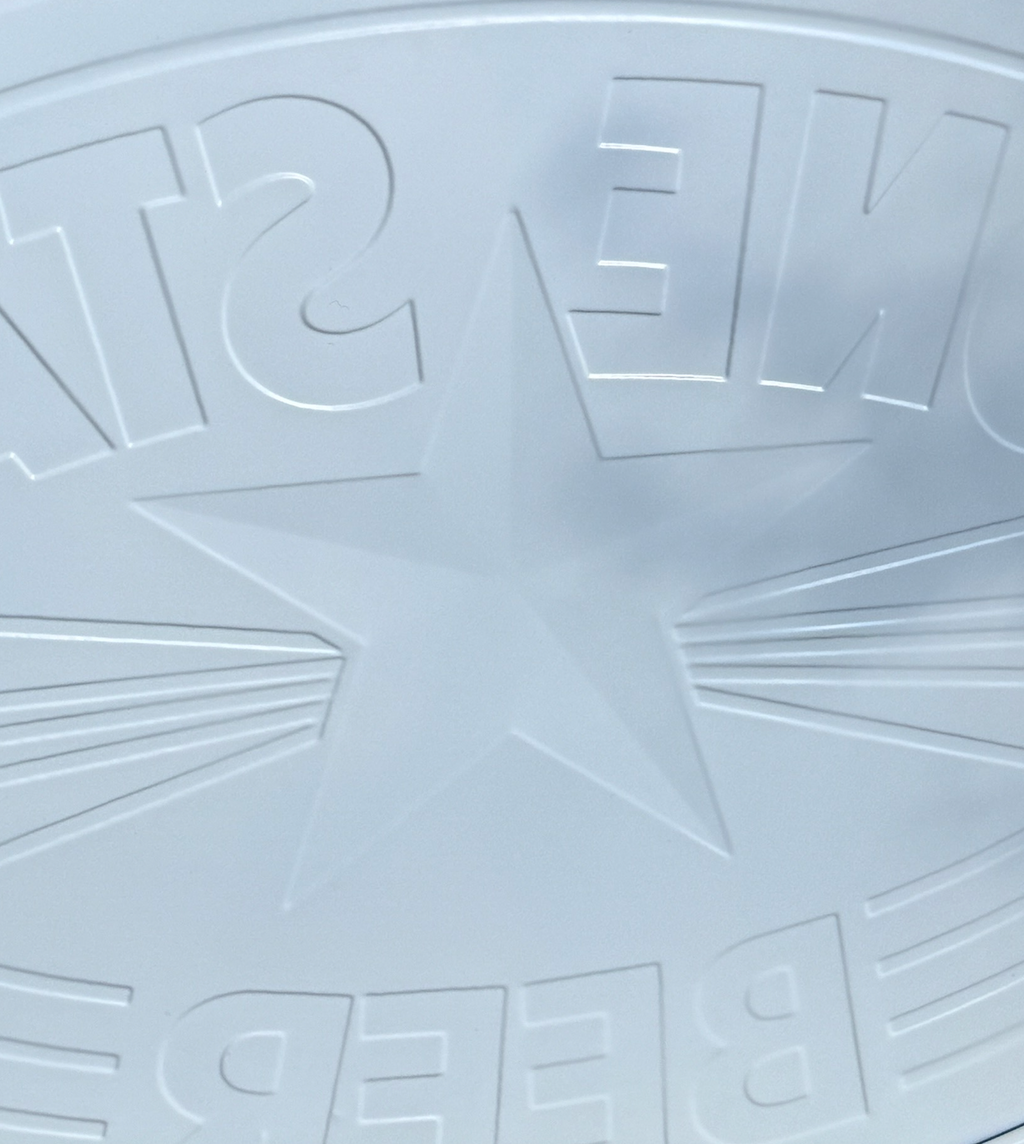 [Free shipping] Embossed Lone Star Beer Oval Tacker Sign w/ a Faceted Star