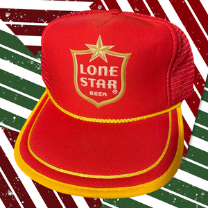 Red & Gold Lone Star Beer Trucker Hat