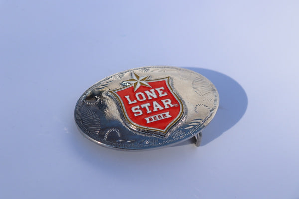 Lone Star Red Shield Silver Buckle