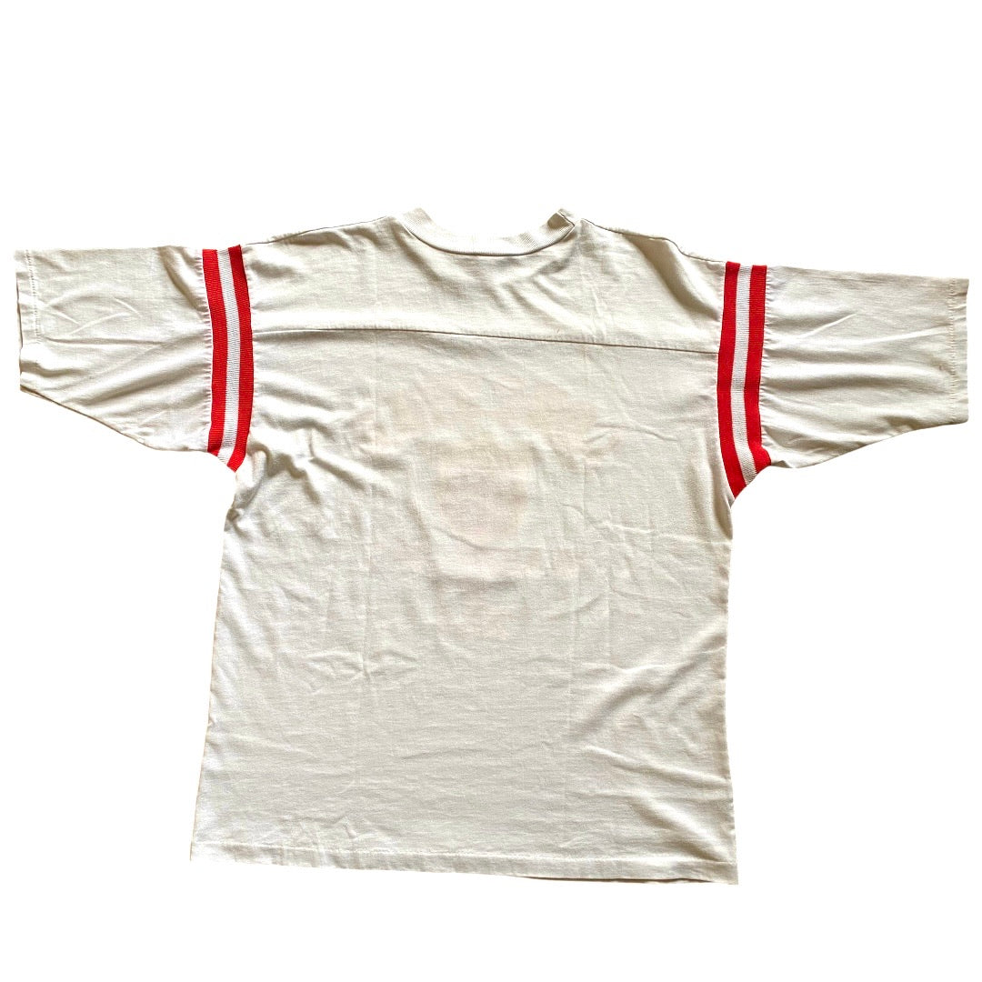 70’s Lone Star White National Beer of Texas Tee with Stripes on Sleeves