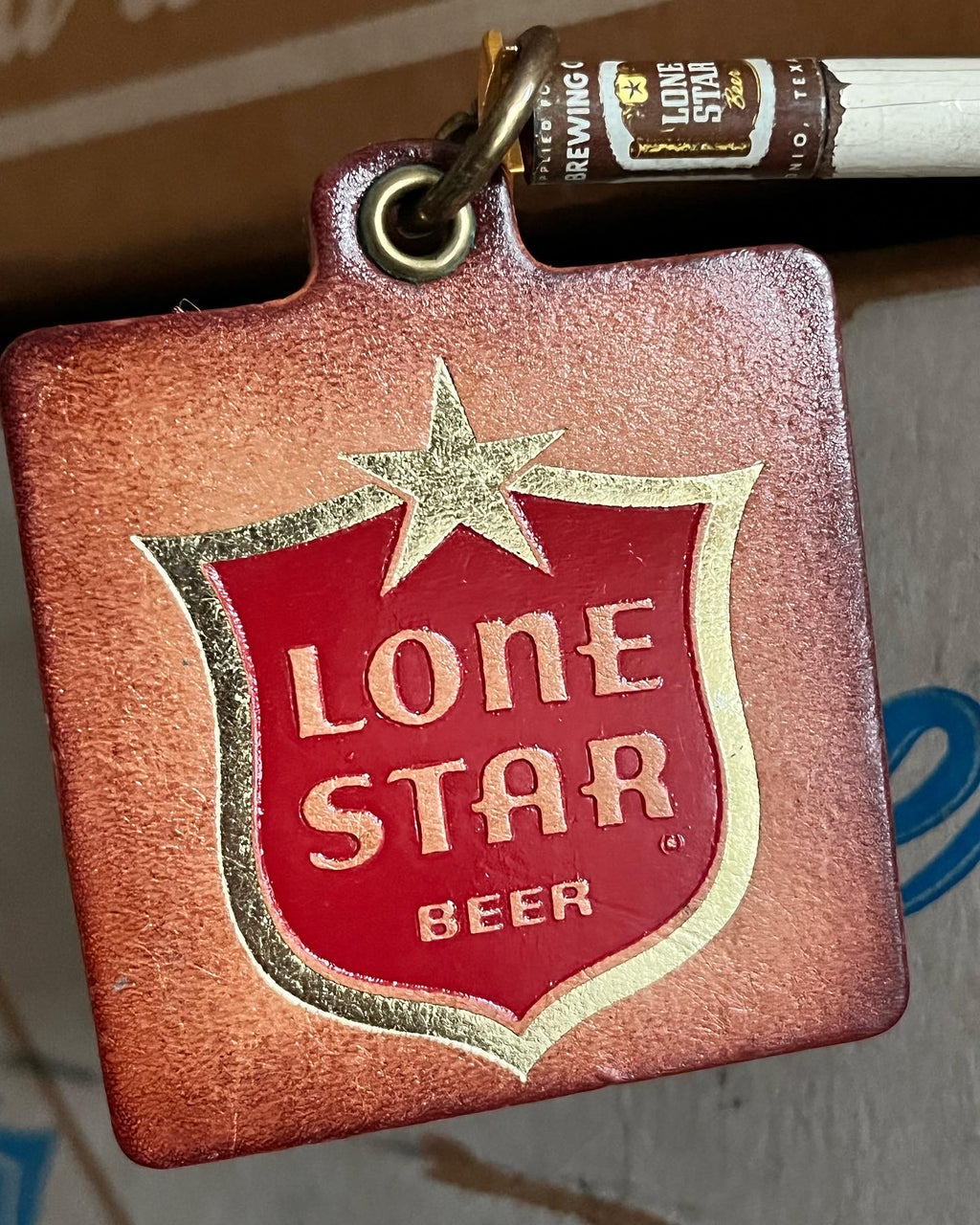 70’s Lone Star Beer Leather Keychain