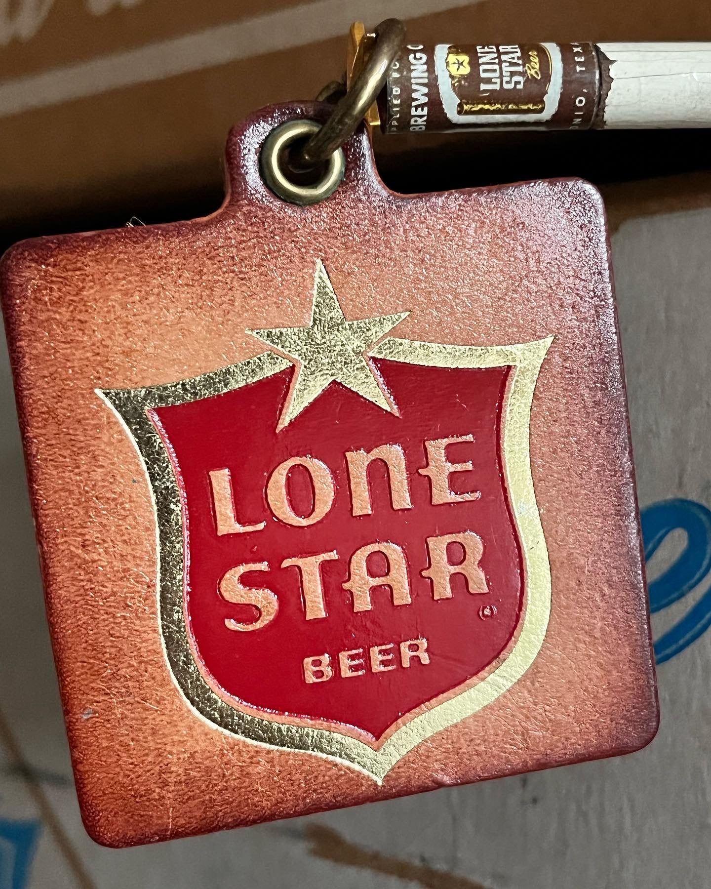 70’s Lone Star Beer Leather Keychain
