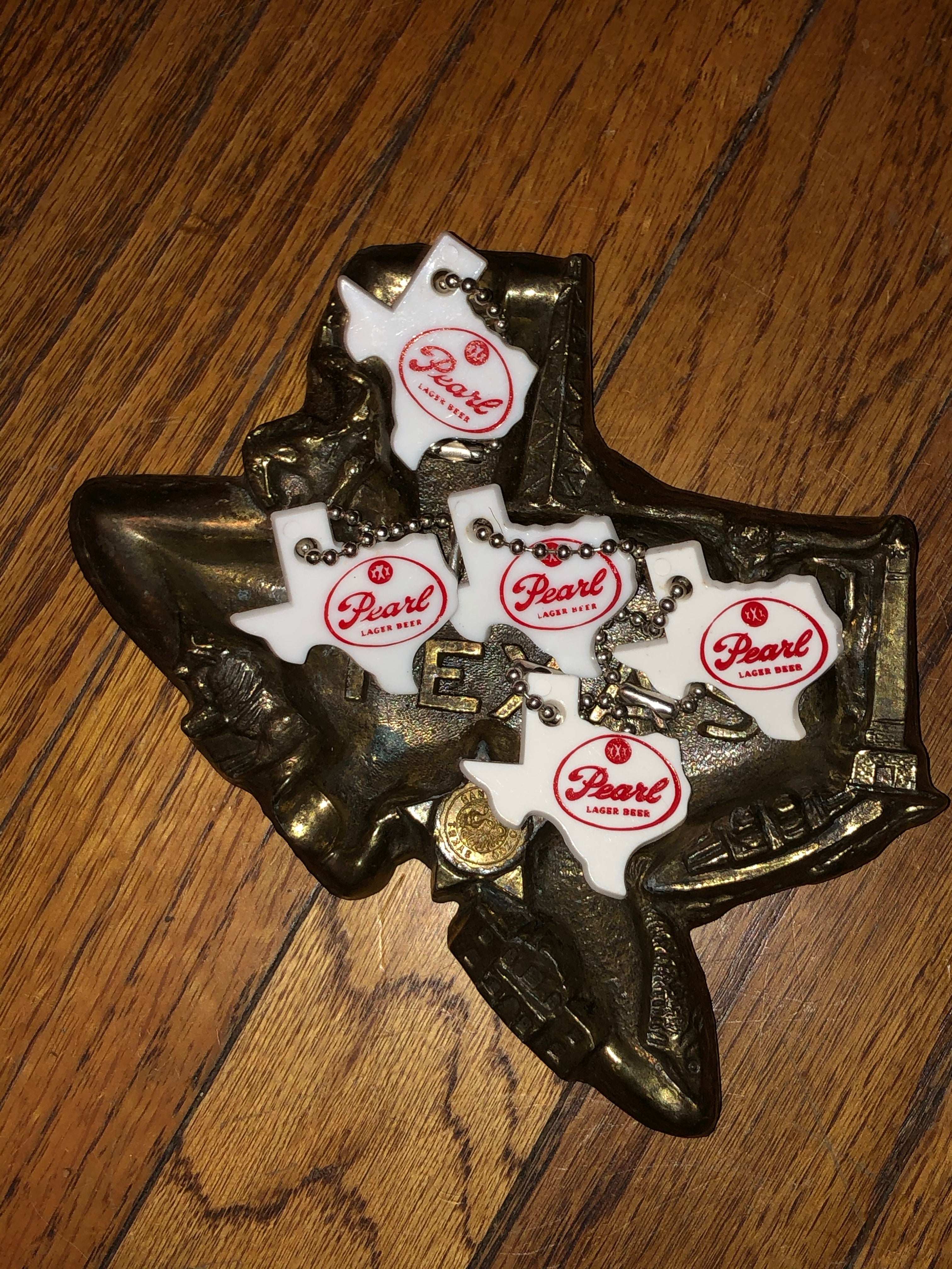 Pearl Beer Texas Keychain