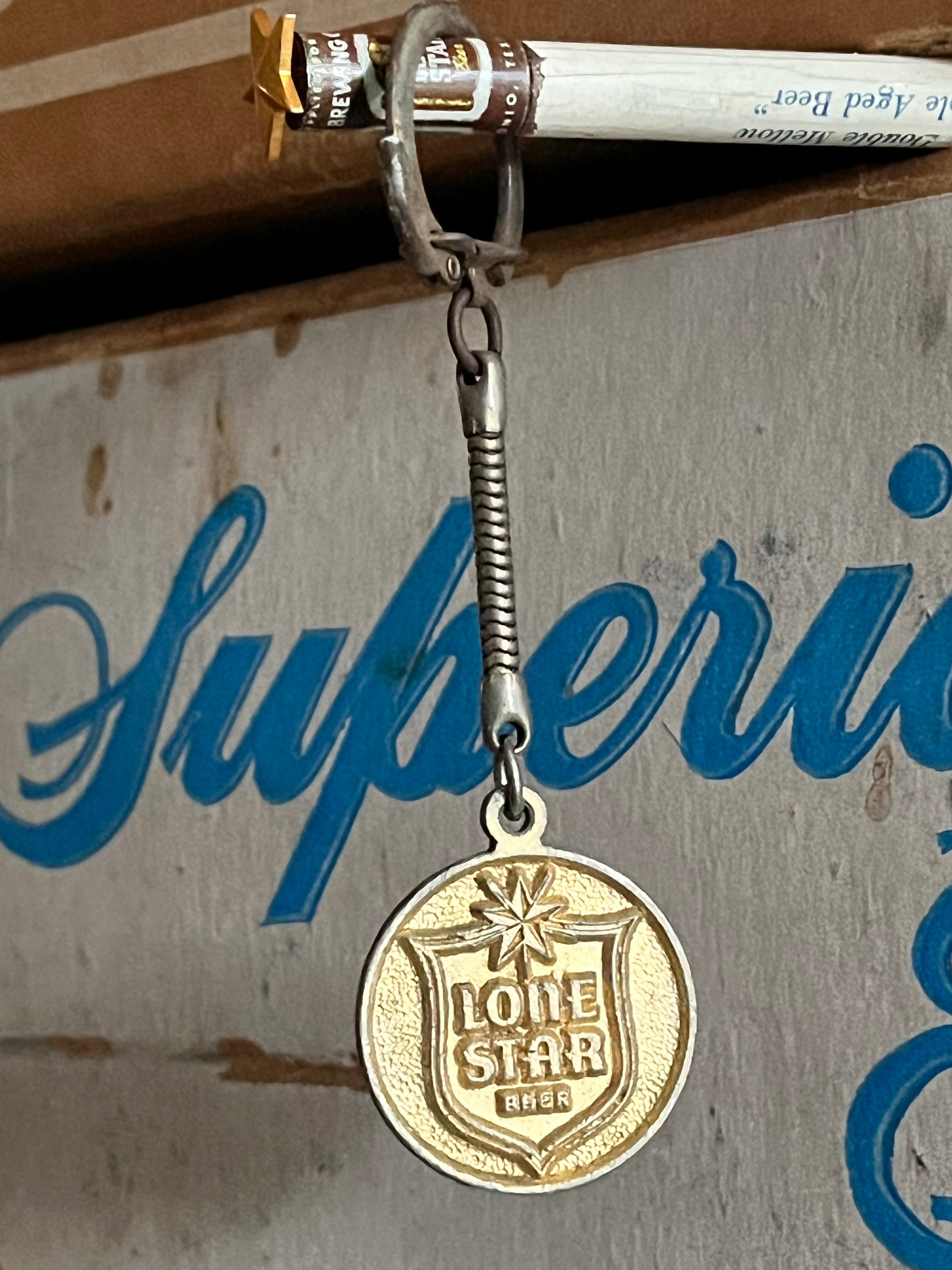 Lone Star Beer 80’s Golden Metal Keychain