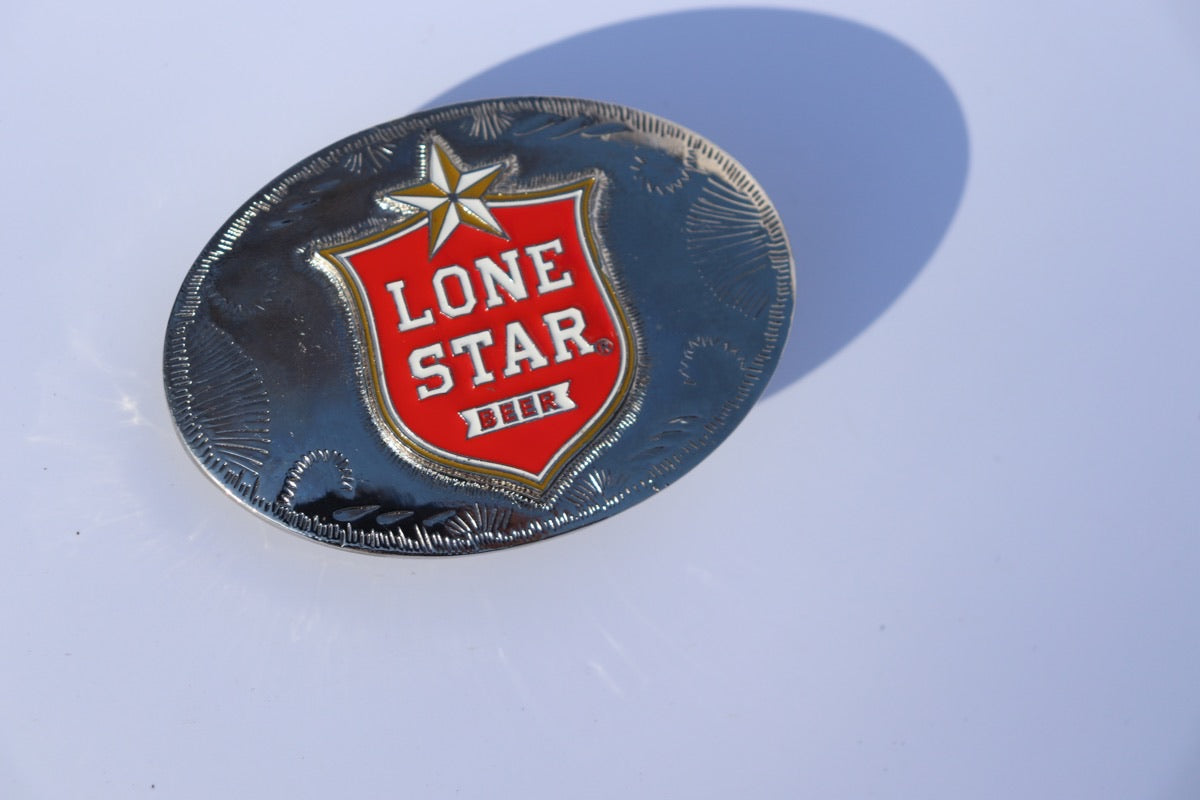 Lone Star Red Shield Silver Buckle