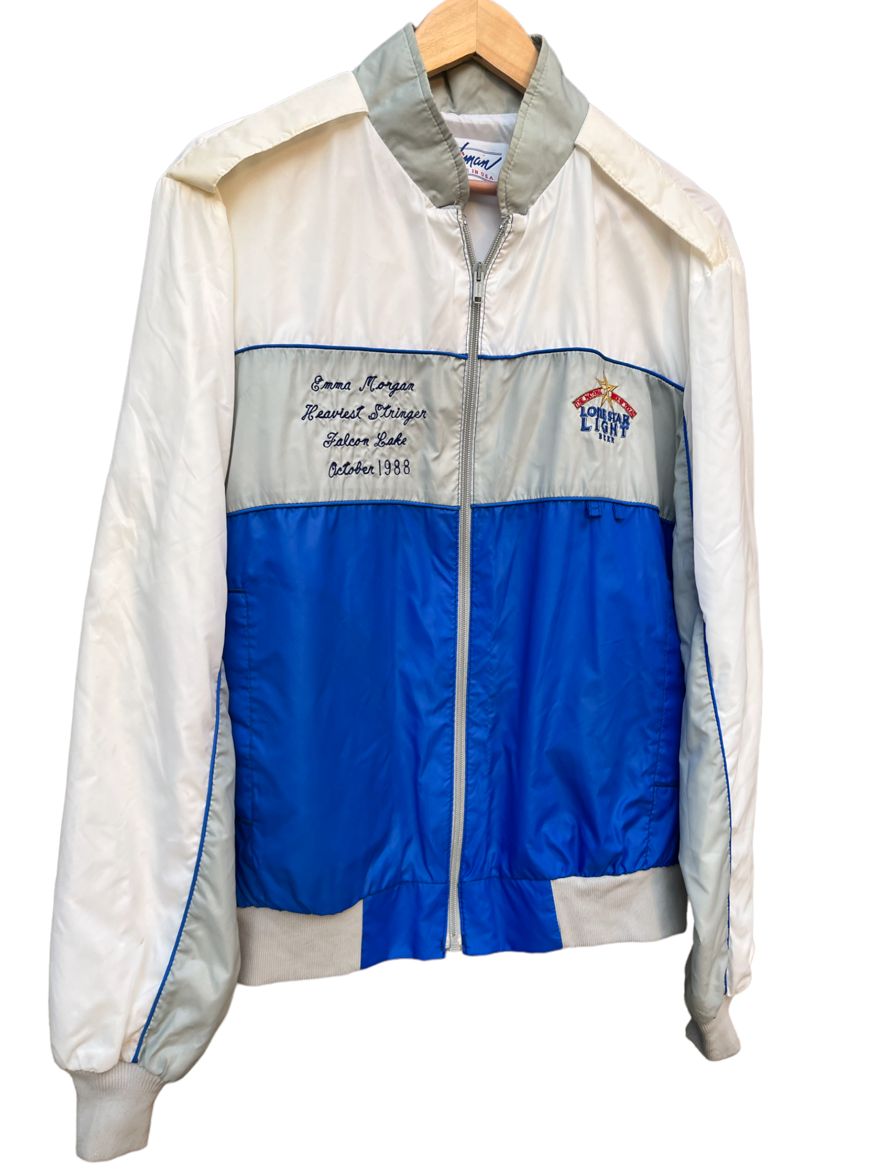 Large Lone Star Light Embroidered Heaviest Stringer Prize Windbreaker