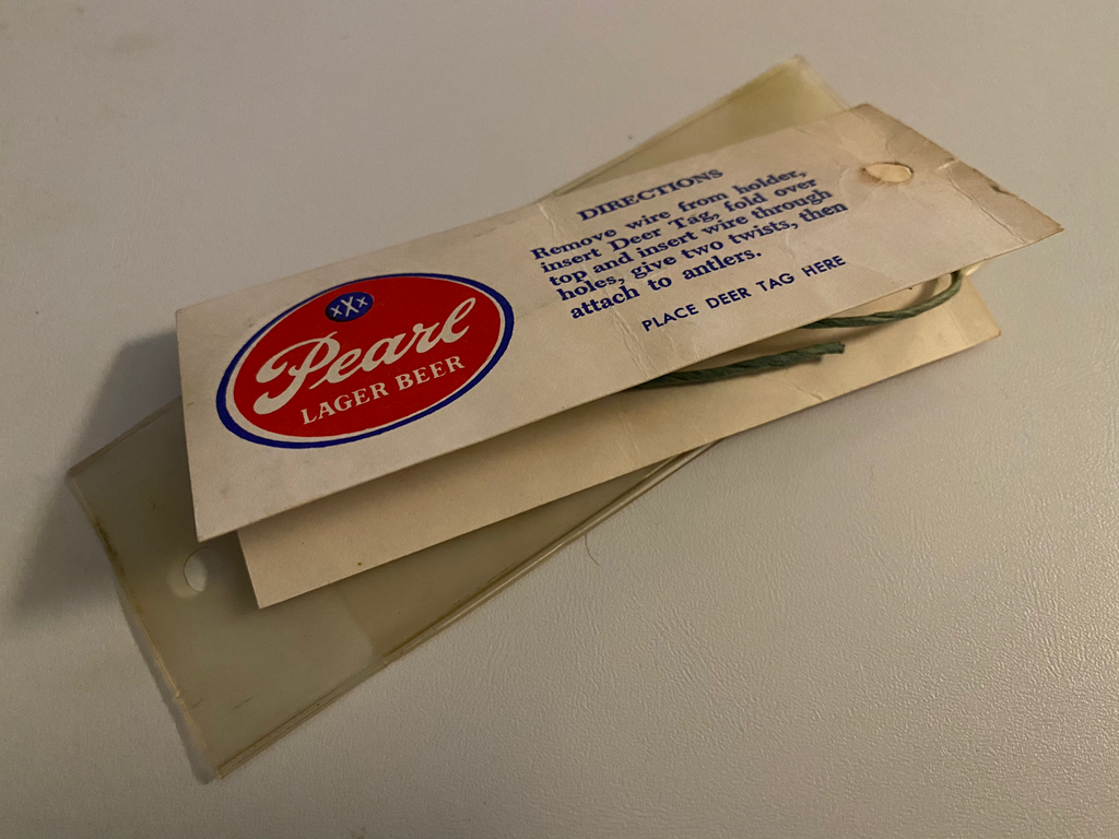 60’s Pearl Beer Deer Tag