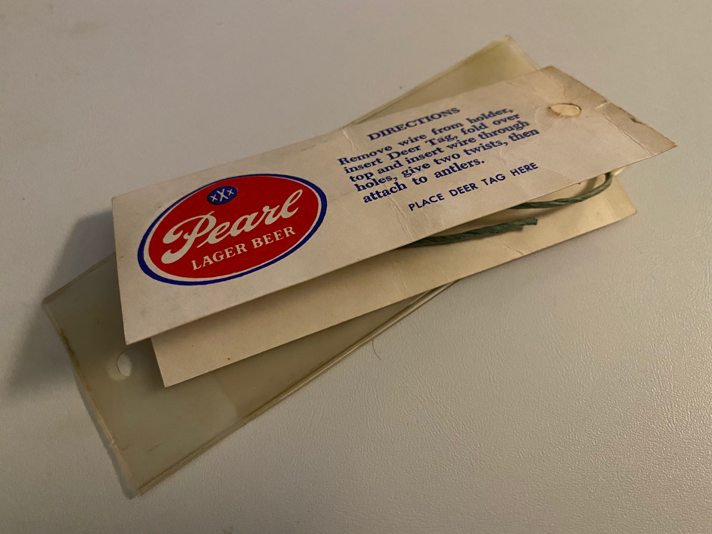 60’s Pearl Beer Deer Tag