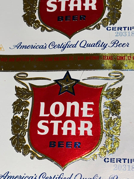 1959 Lone Star Uncut Labels