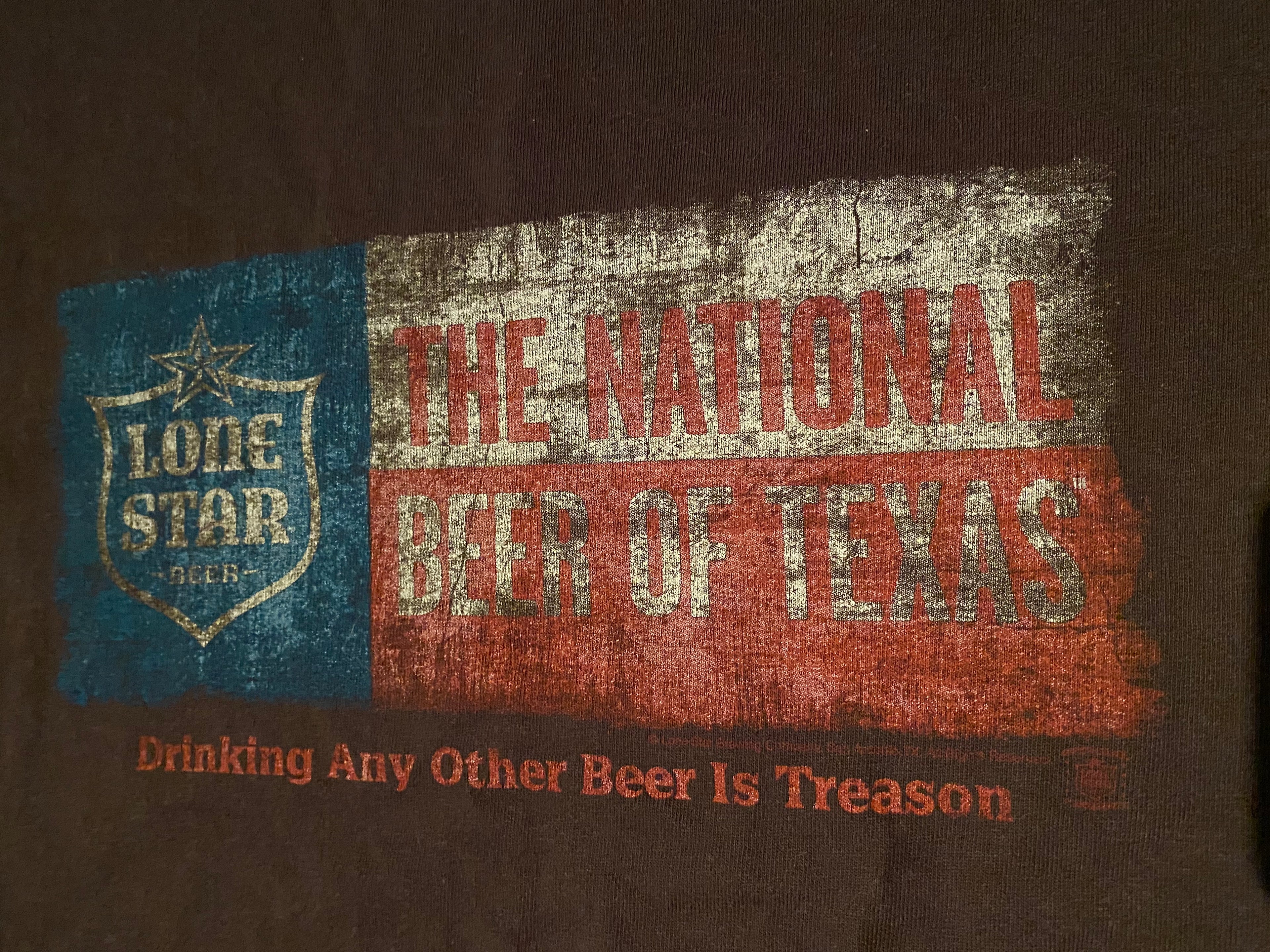 00’s Brown 2XL Lone Star National Beer Tee