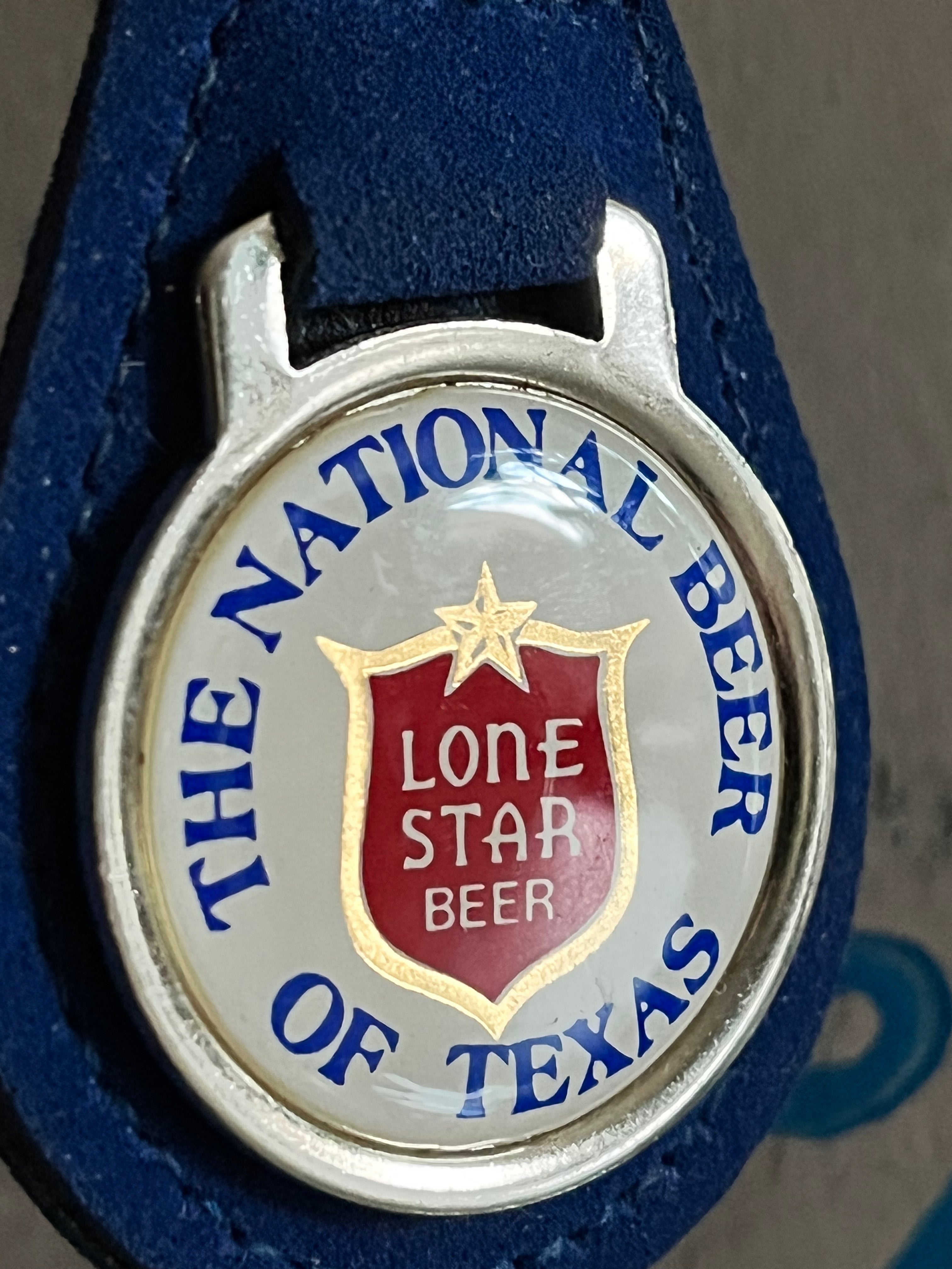Blue Leather Lone Star Keychain