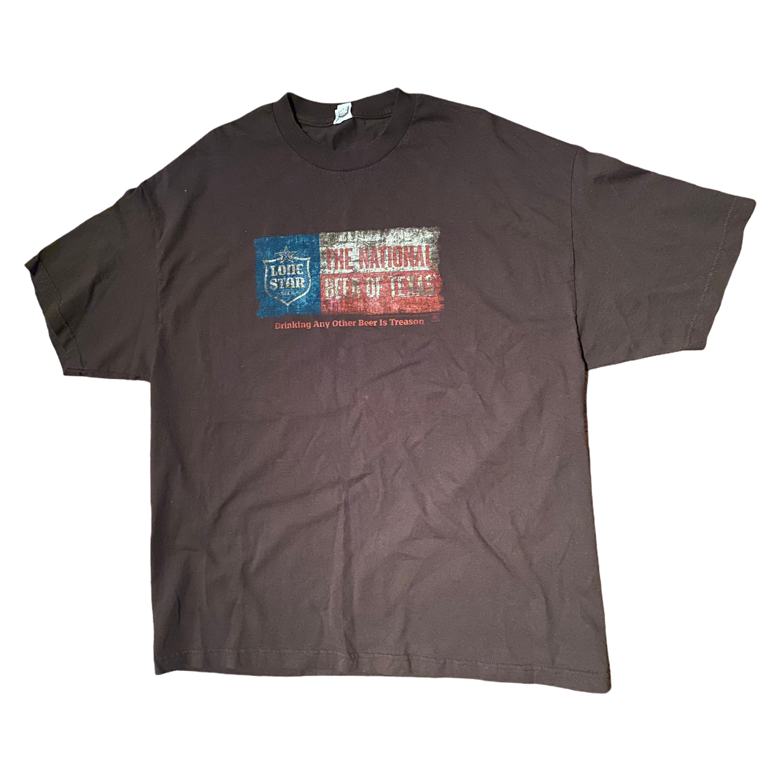 00’s Brown 2XL Lone Star National Beer Tee