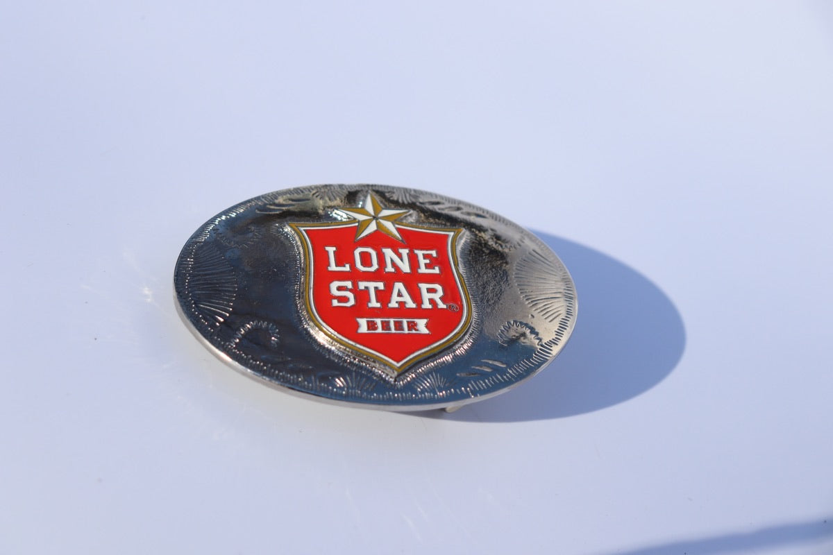 Lone Star Red Shield Silver Buckle