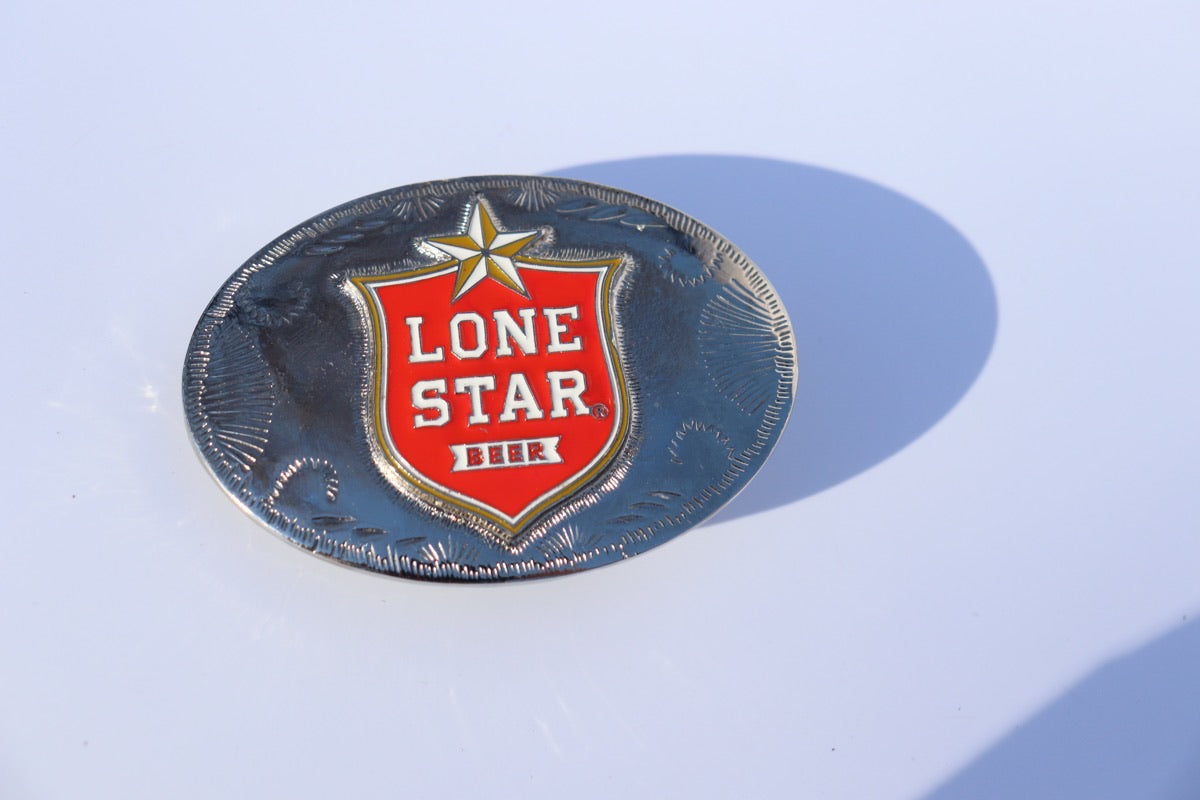 Lone Star Red Shield Silver Buckle