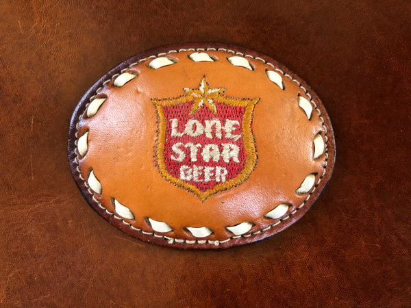 70’s Lone Star Beer Leather Belt Buckle