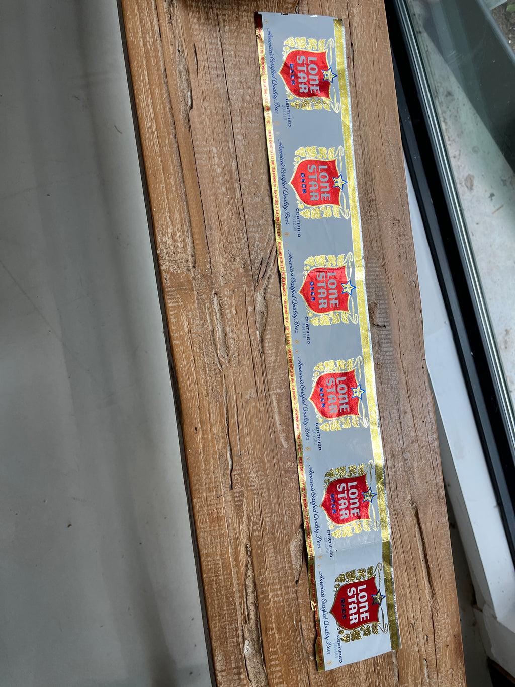 Six Pack Strip of Lone Star Longneck Bottle Labels
