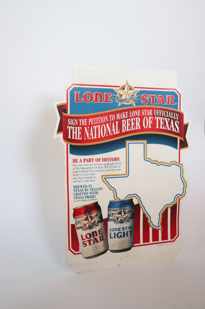 Lone Star National Beer of Texas Petition Cardboard Popup Sign