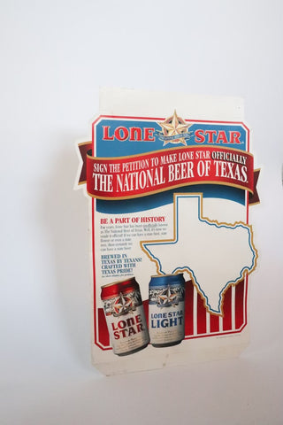 Lone Star National Beer of Texas Petition Cardboard Popup Sign