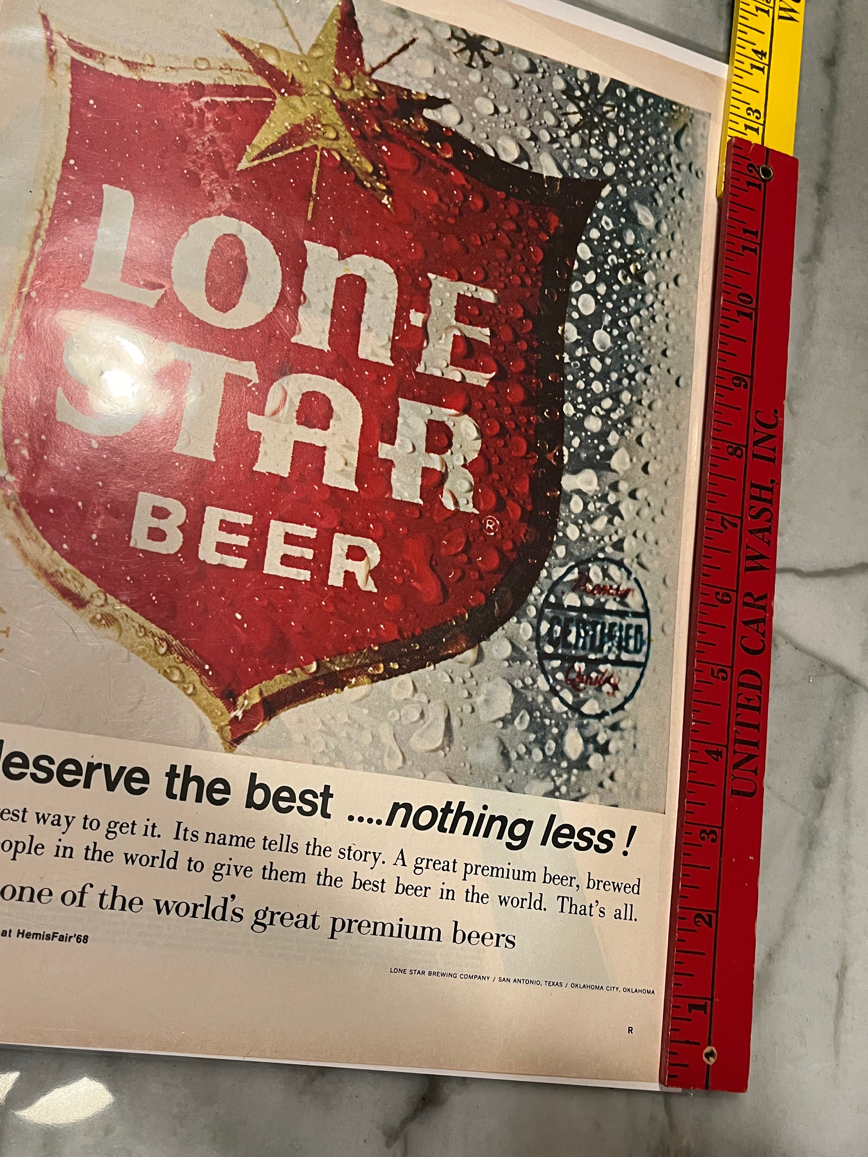 60’s Lone Star Beer Magazine Ad