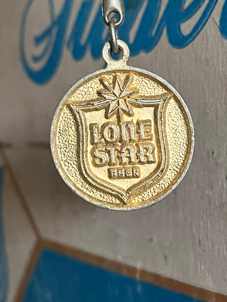 Lone Star Beer 80’s Golden Metal Keychain