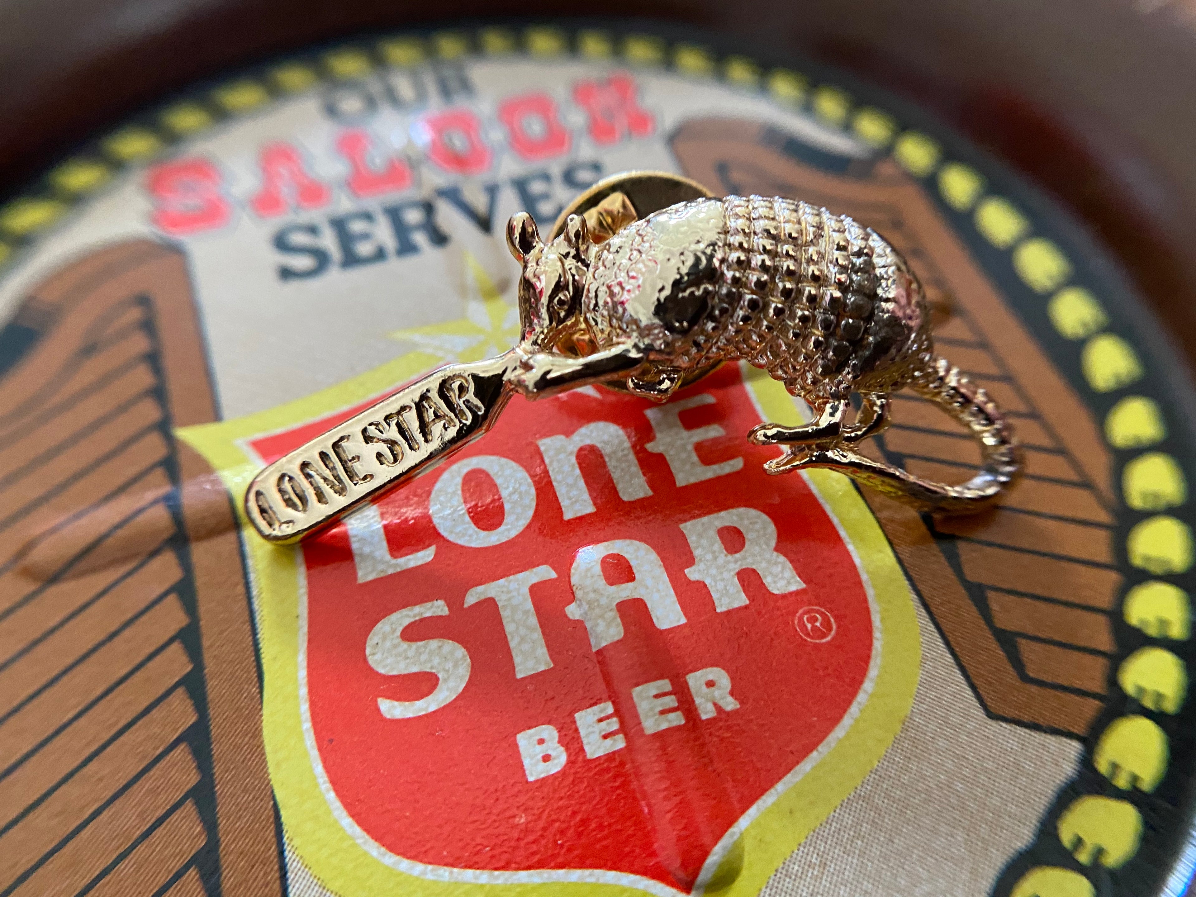 Gold Lone Star Armadillo Pin