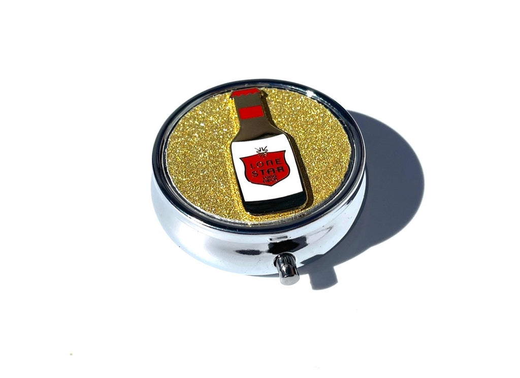 60’s Lone Star Bottle Pill Container