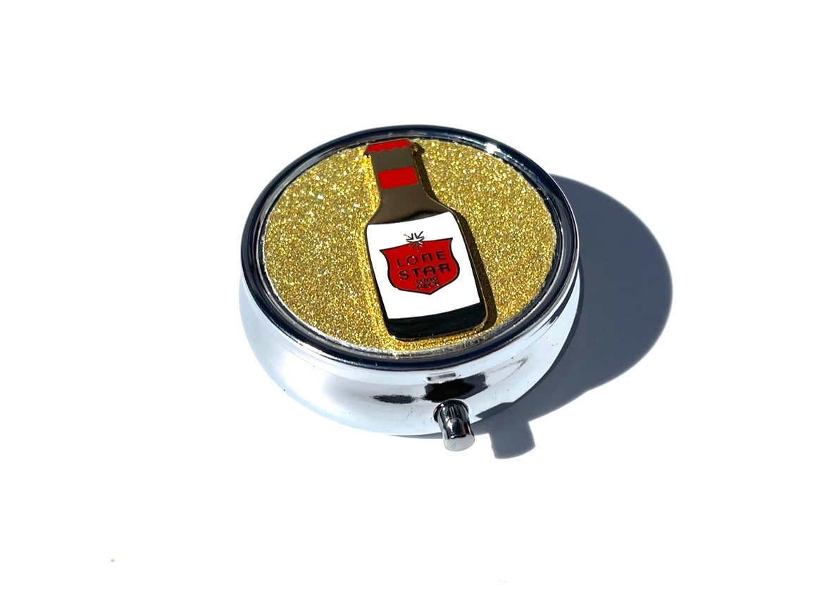 60’s Lone Star Bottle Pill Container