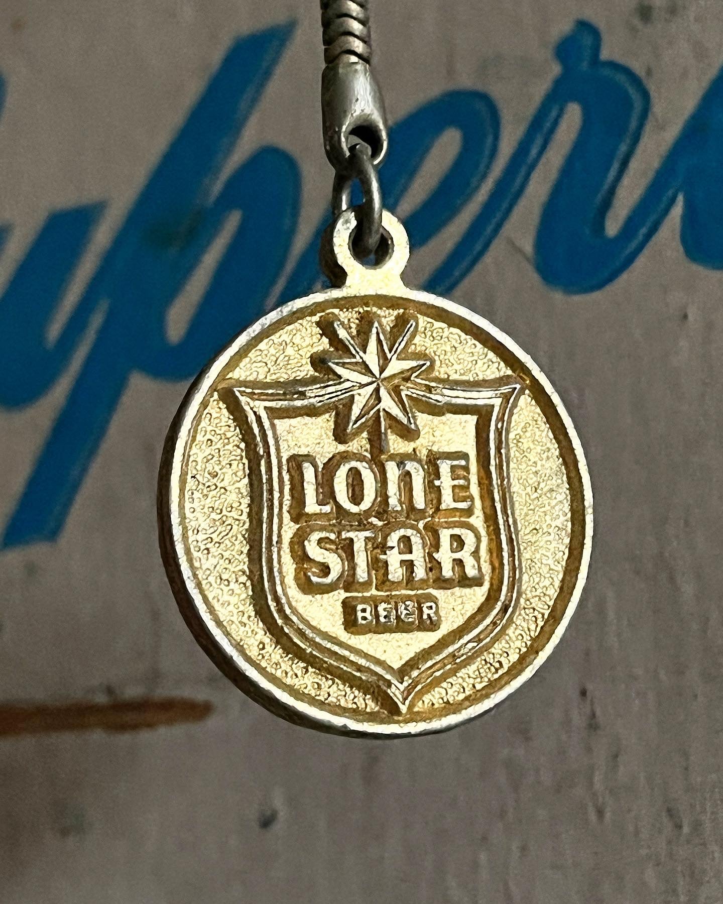 Lone Star Beer 80’s Golden Metal Keychain